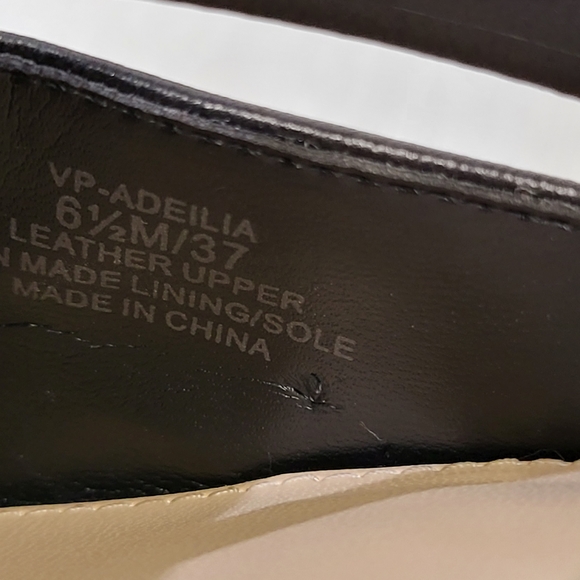 VINCE Camuto Shoes Size 6.5M Black Heels Classic Adeilia Leather Upper - Picture 7 of 9
